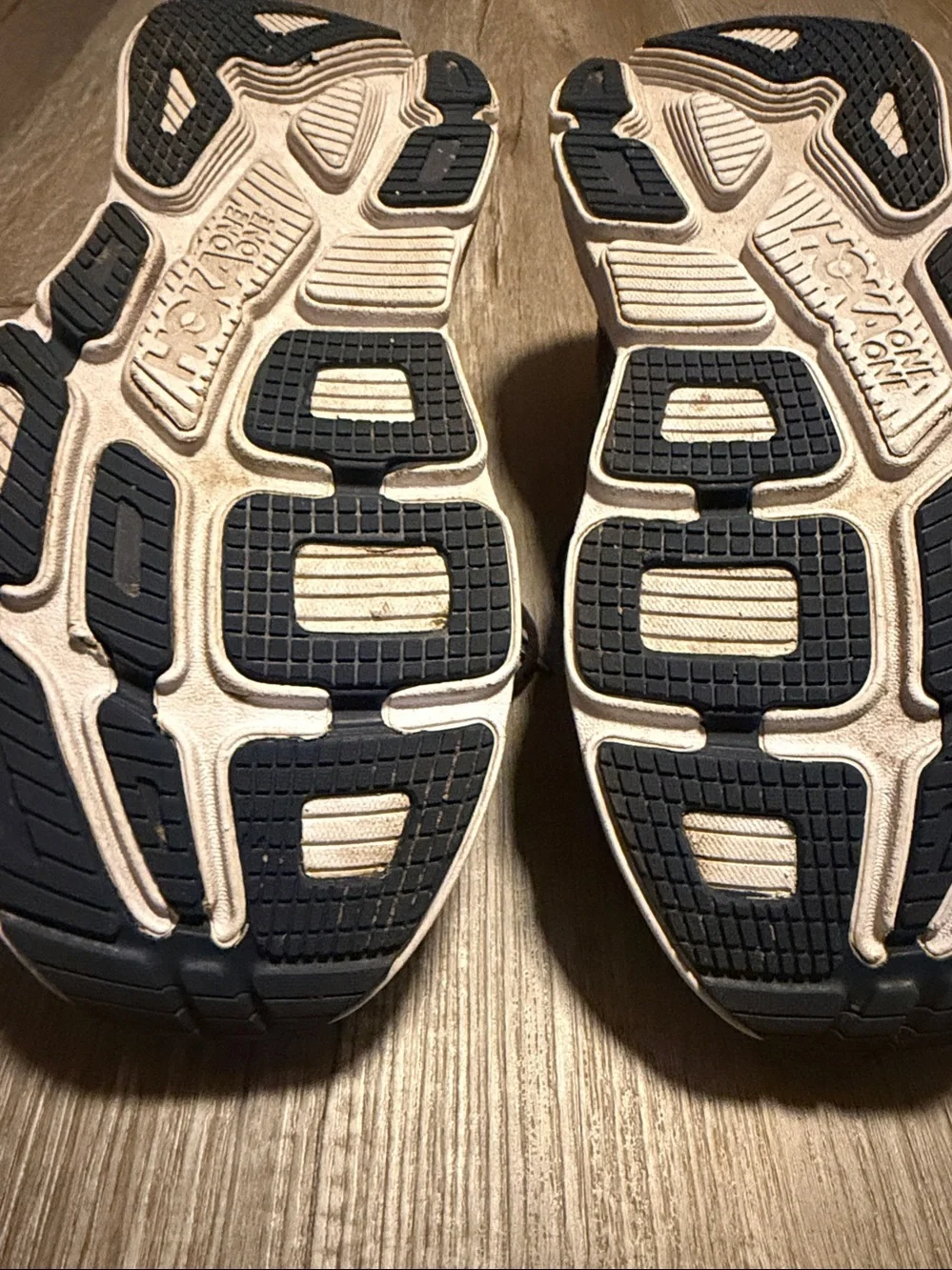 Hoka Bondi 7 Navy Athletic Shoes with Coral Accent